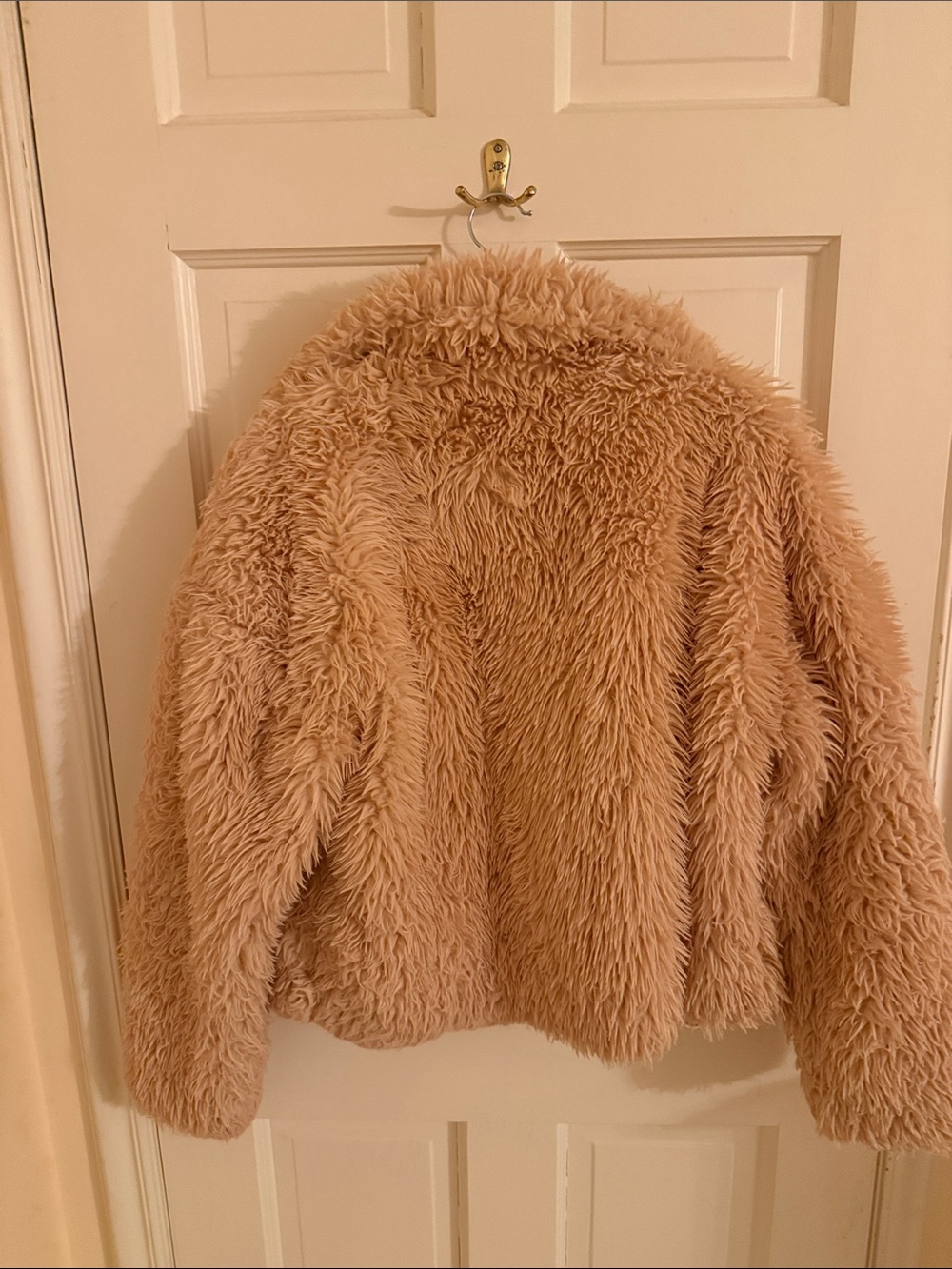 wild fable Plush Faux Fur Teddy Jacket in Beige - Picture 3 of 4